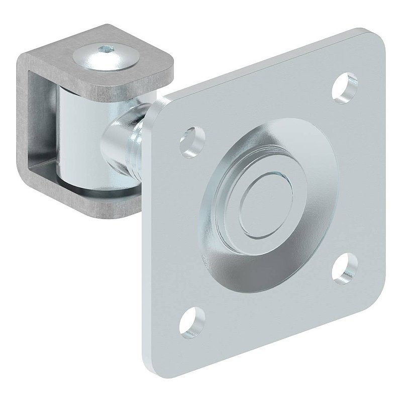 Paumelle de porte M24 avec plaque réglable, électro-zinguée
