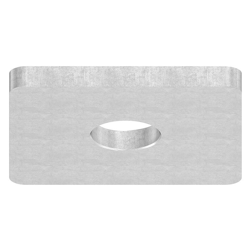 Bouchon plat pour tube carré 40x40mm avec perçage Ø12,1mm, acier brut