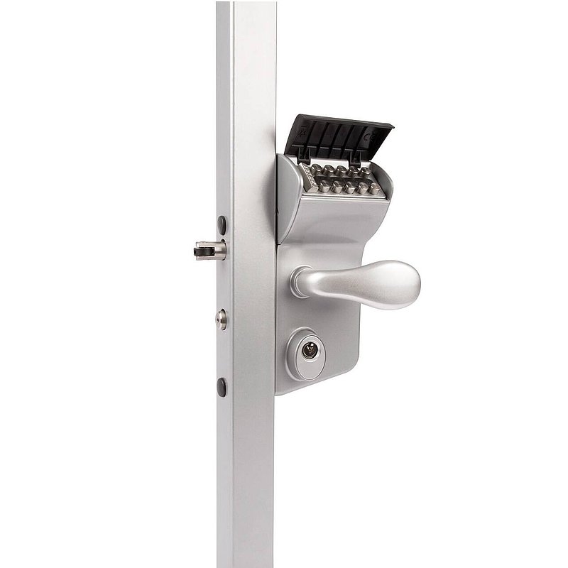 VINCI - Mechanisches Codeschloss LMKQV2, für Profilrohr 60 - 80mm, Farbe silber