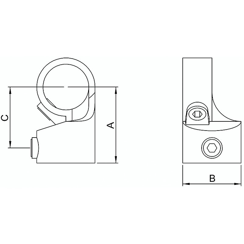 Joint, adjustable, for pipe Ø 33.7mm
