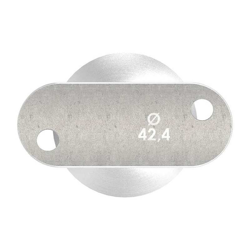 Rohrabschlussstopfen für Rohr 42,4x2,5mm, Handlaufanschlussplatte: 42,4mm, V2A