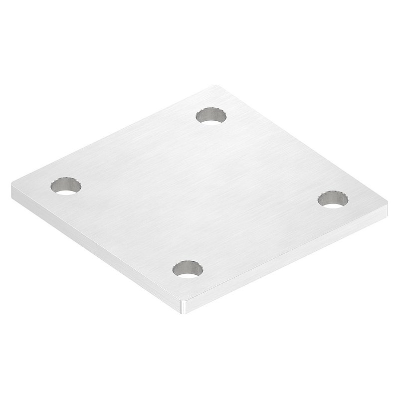 Ankerplatte, 100x100x6mm, mit Längsschliff, V2A