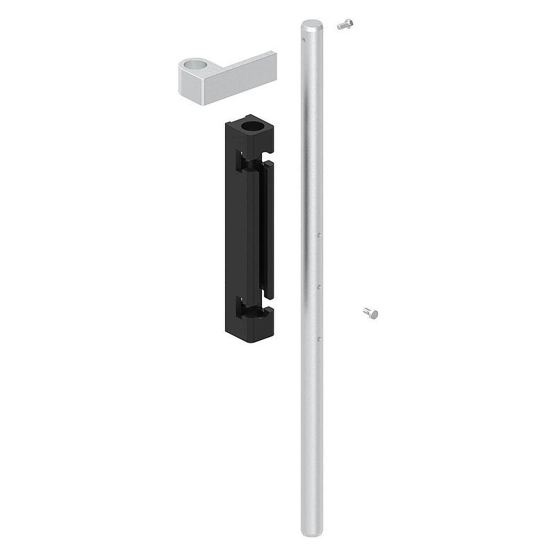 Bodenriegel mit Länge 490mm, zum Anschrauben, RAL 9005 schwarz