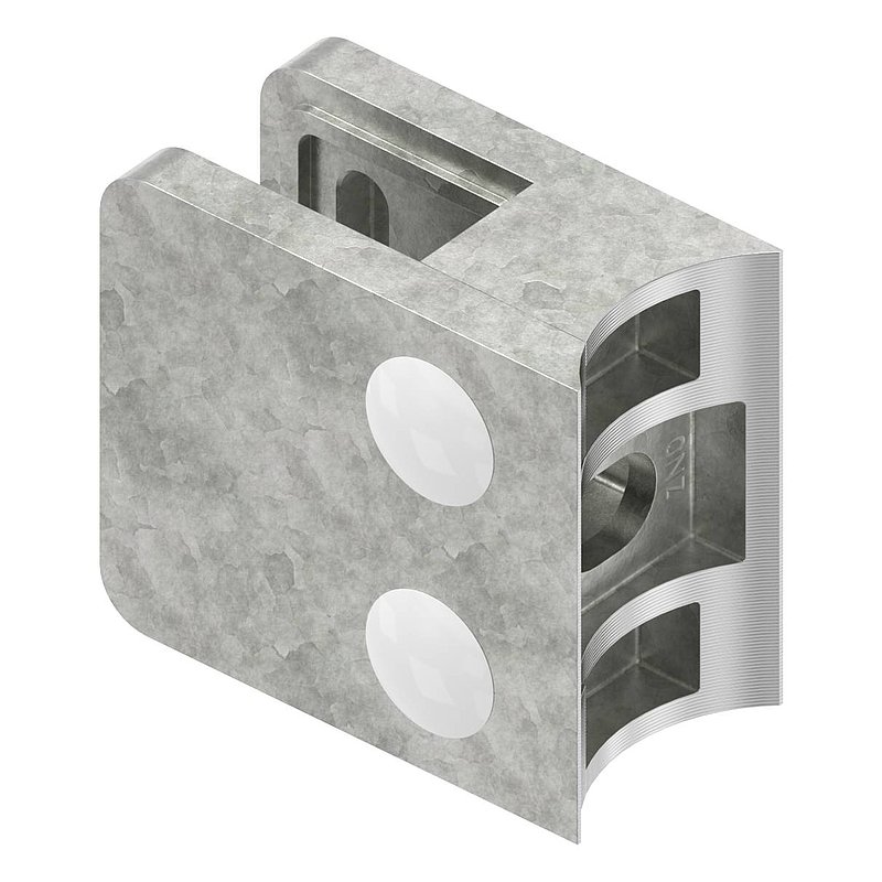 Glass clamp mod. 11, connection: 33.7mm, raw zinc