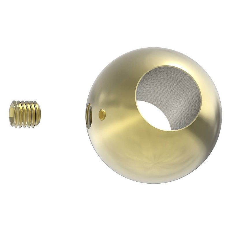 Brass ball Ø 25mm with DG bore 12.2mm