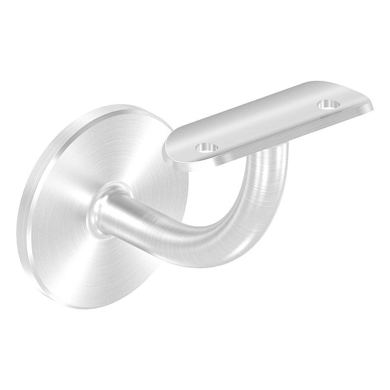 Handrail bracket with handrail connection plate 42.4 mm, (round plate and bracket welded), AISI316