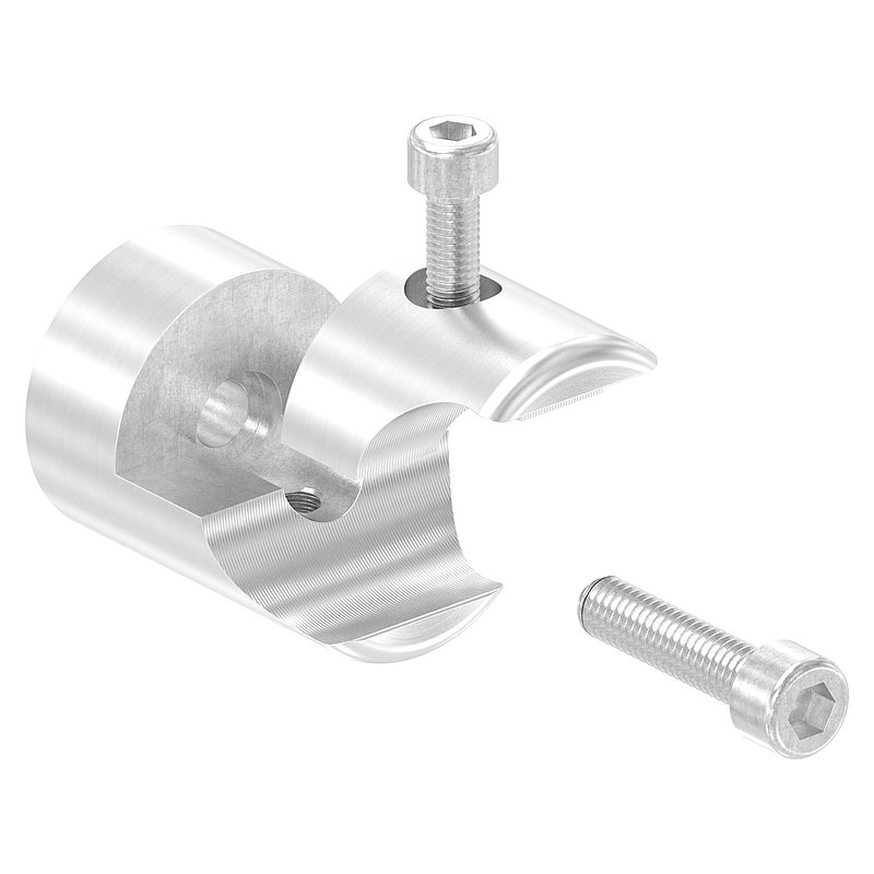 Halter für rundes Klemmprofil 21,3mm Anschluss: flach, V2A