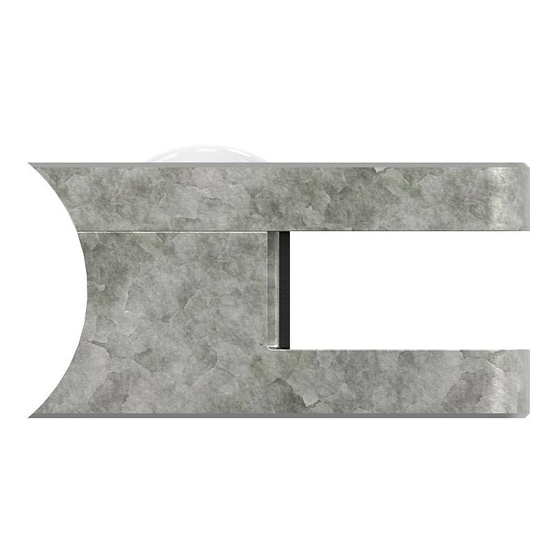 Glasklemme Mod. 31, Anschluss: 33,7mm, Zink roh
