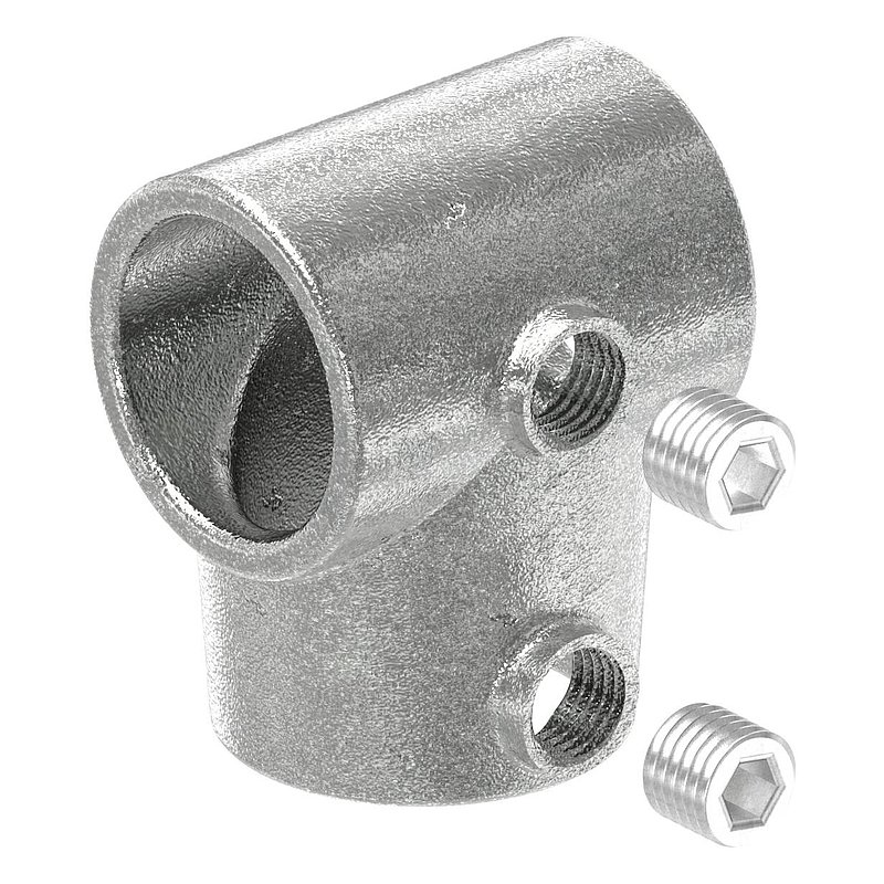 T-Stück kurz, schräg, variabel, für Rohr Ø 42,4mm