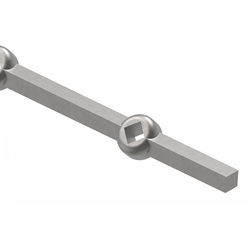 Lochleiste S235JR, 14x14mm, Lochabstand 140mm, 2000mm
