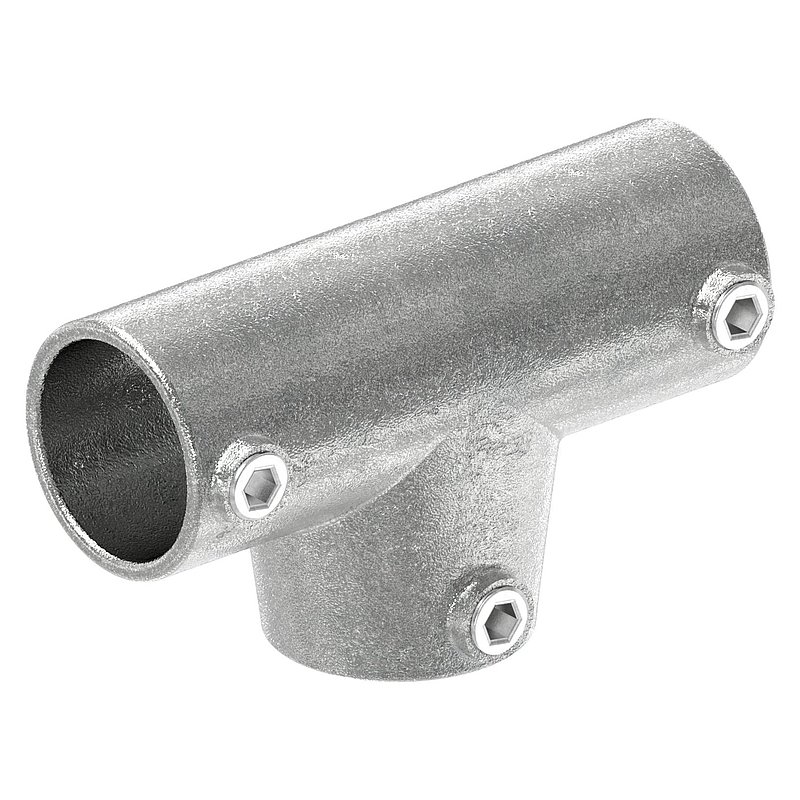 T-Stück lang, schräg, variabel, für Rohr Ø 48,3mm