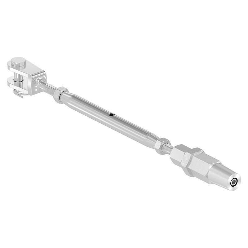 Wantenspanner Gabel zur Selbstmont. Seil 3mm, V4A
