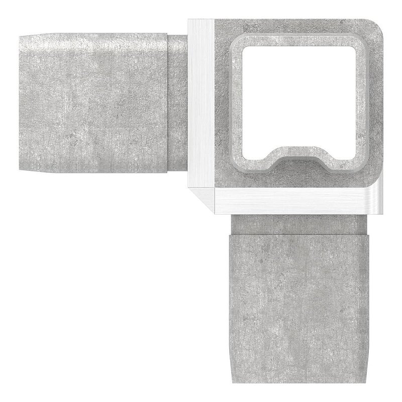 Raccord en T avec 4 sorties égales pour tube 25x25x2,0mm, V4A