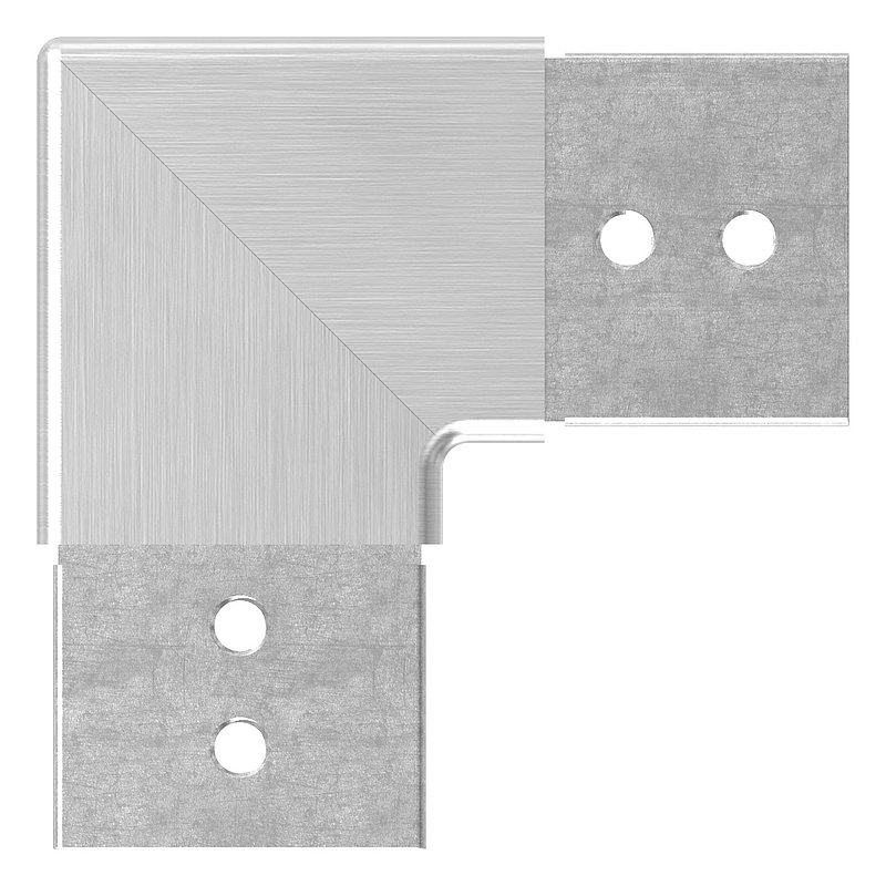 Eckbogen, horizontal, für Nutrohr 40x40mm, V4A