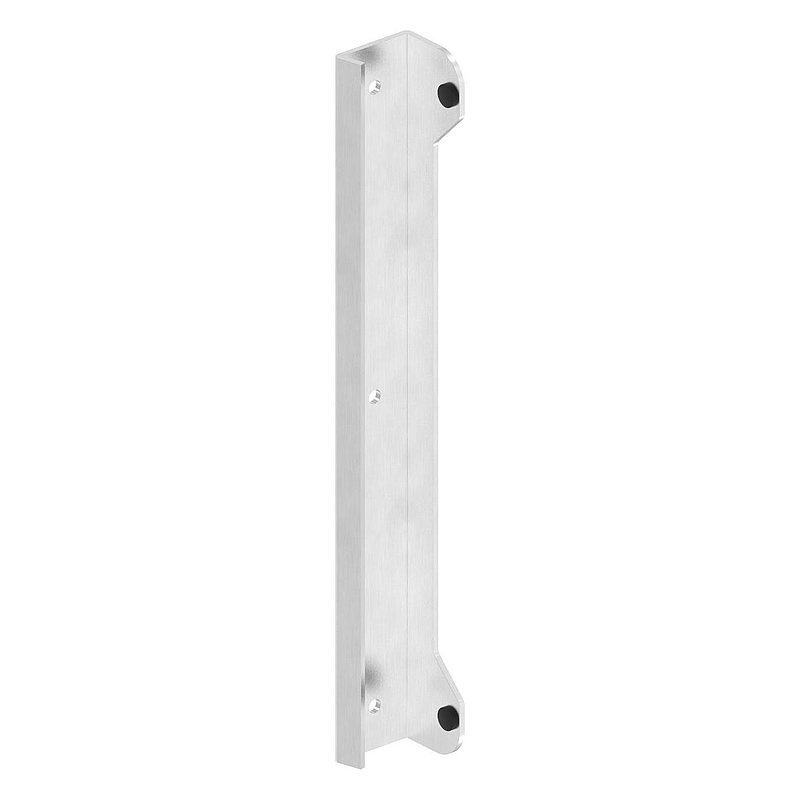 Anschlagsblech mit Gummipuffer aus Edelstahl, 37.5x41.5x328mm, V2A