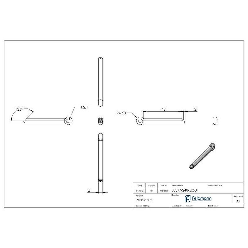 Splint 5x50mm, D94, V2A