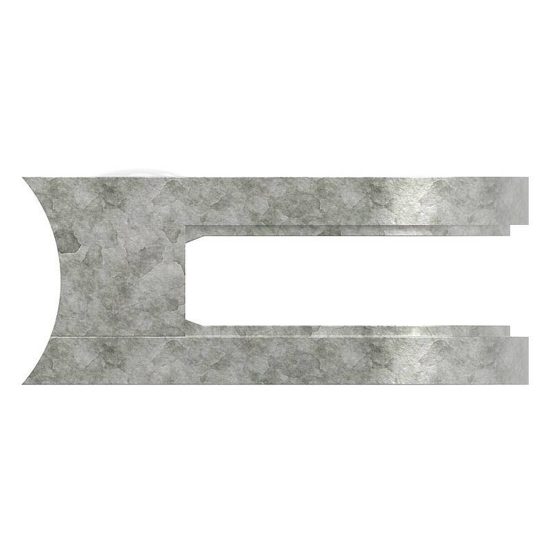 Glass clamp mod. 12, connection: 42.4mm, raw zinc