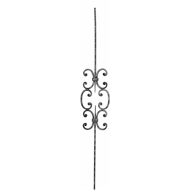 Zierstab 16x8mm, gehämmert, H: 900mm