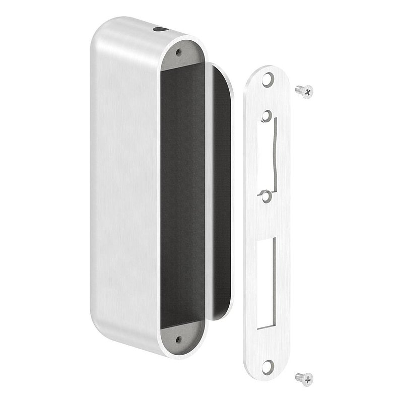 Edelstahlgegenkasten abgerundet für Abstand 72mm, für Schloss # 59103-240,78.2x42.4x208.4mm, V2A