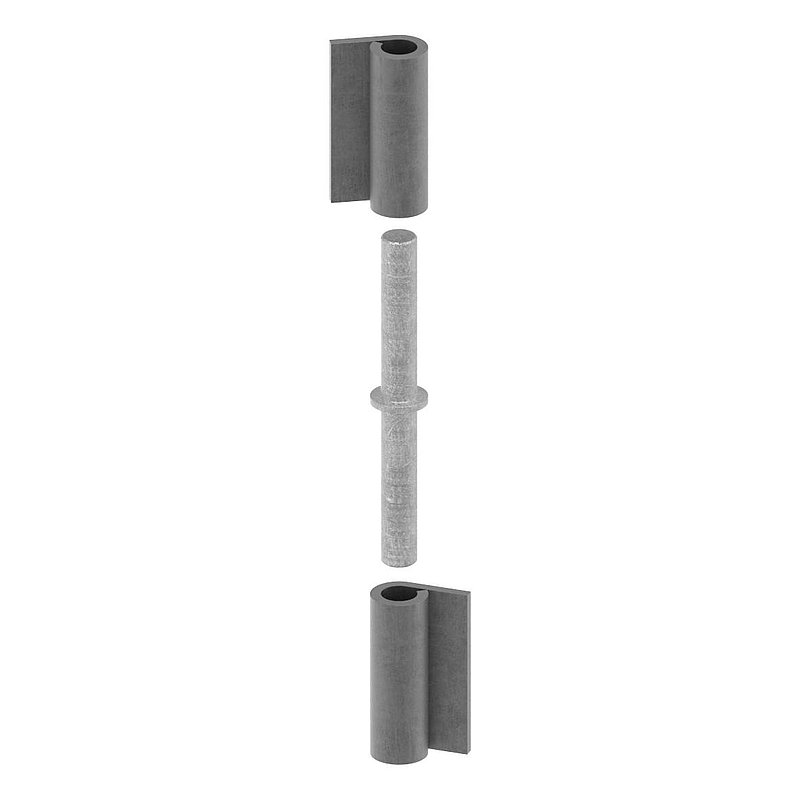 Weld-on hinge 2-piece with loose spigot