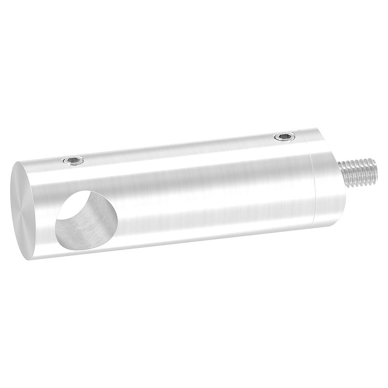 Querstabhalter verlängert, mit Durchgangsbohrung für 42,4mm Rohr, 14,2mm Bohrung, V2A