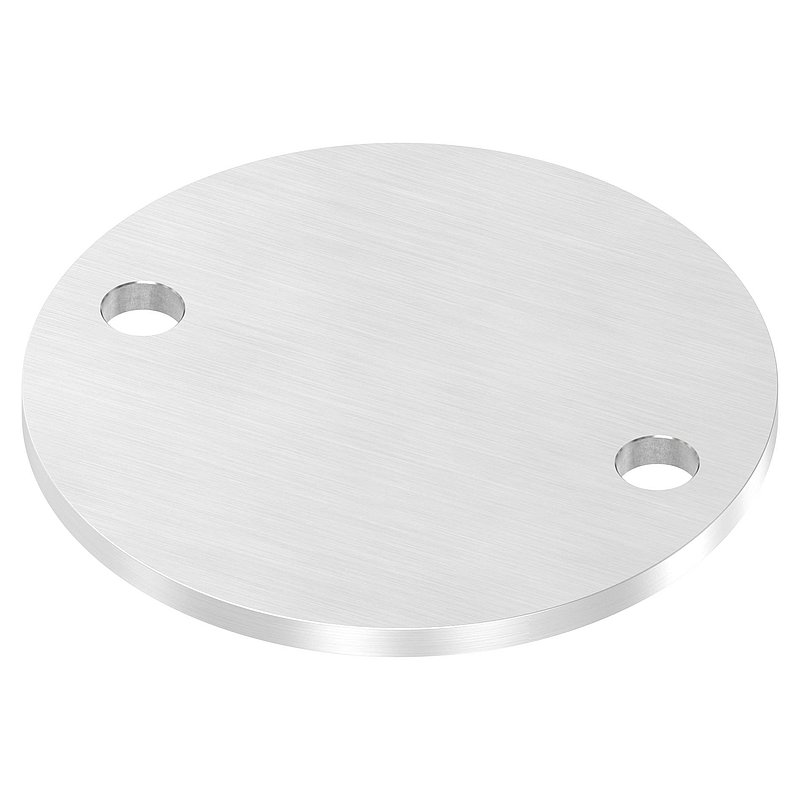 Plaque d'ancrage Ø 120x6mm, avec ponçage longitudinal, V2A