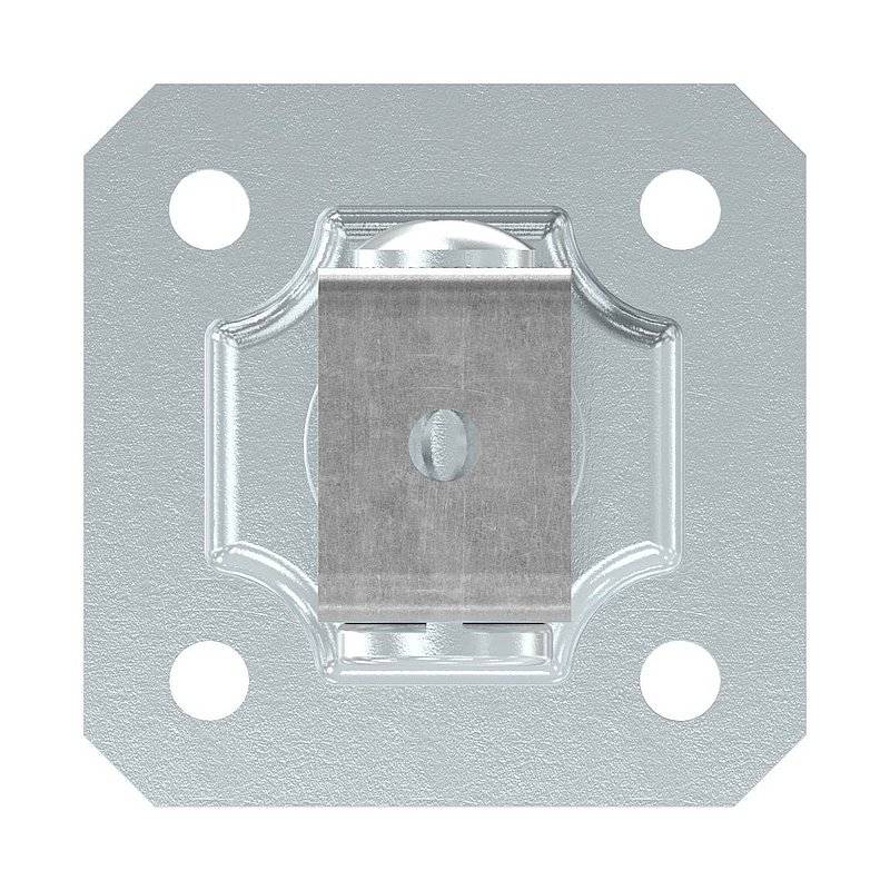 Gond à visser avec plaque taraudée M24, acier électrozingué