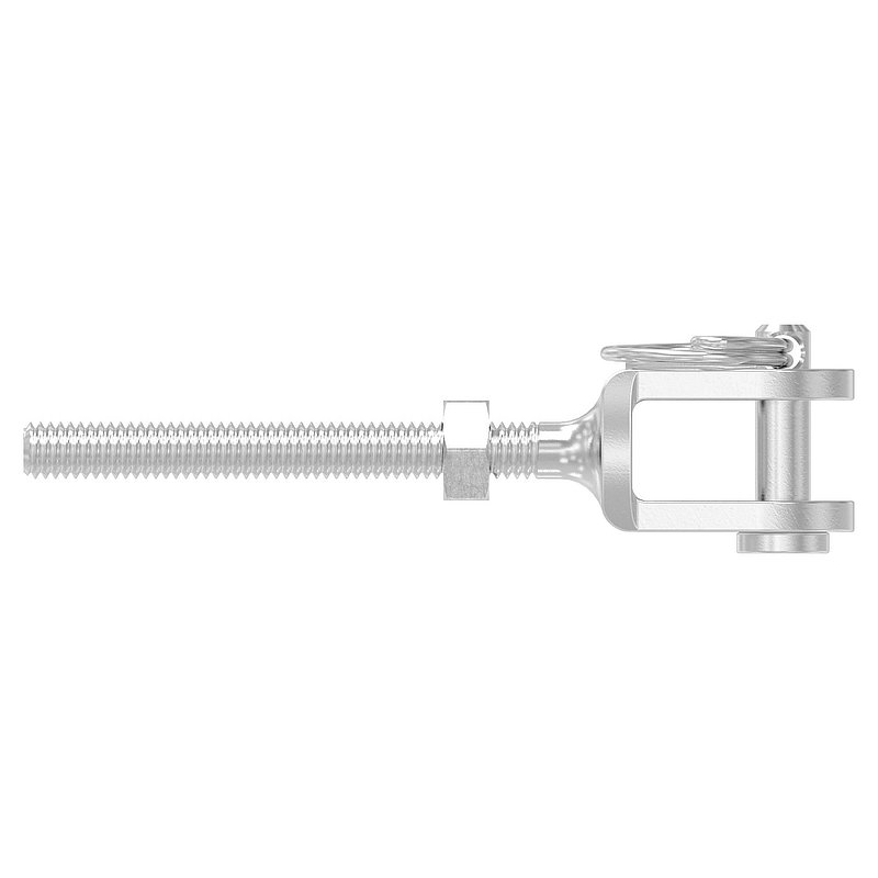 Fork terminal with external thread M4 left, AISI316
