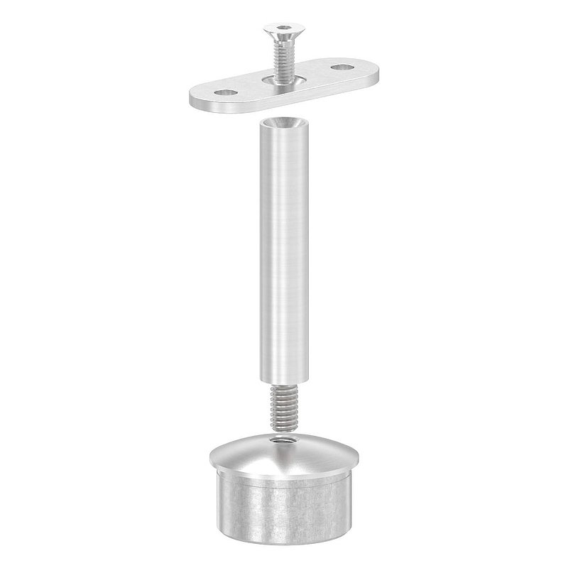 Rohrabschlussstopfen für Rohr 42,4x2,0mm, Handlaufanschlussplatte: flach, V2A