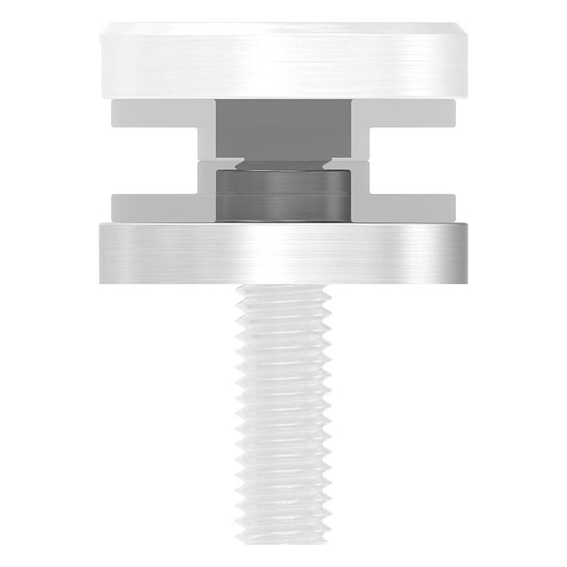 Unterteil Ø 30mm, mit Durchgangsbohrung , t: 5mm, V2A