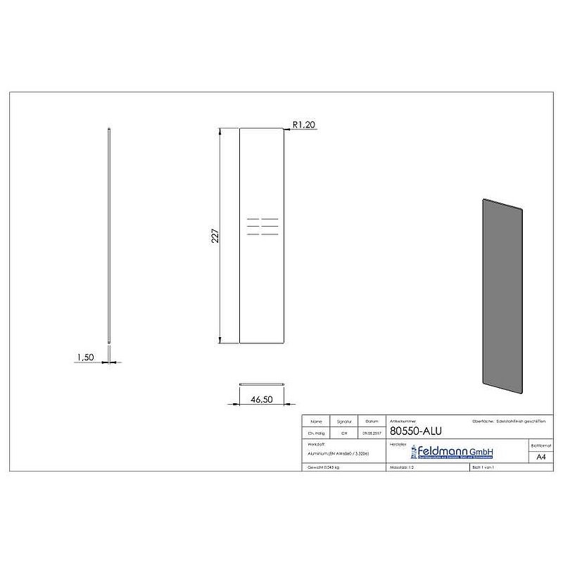 Endkappe für Aluprofil 80100-ALU