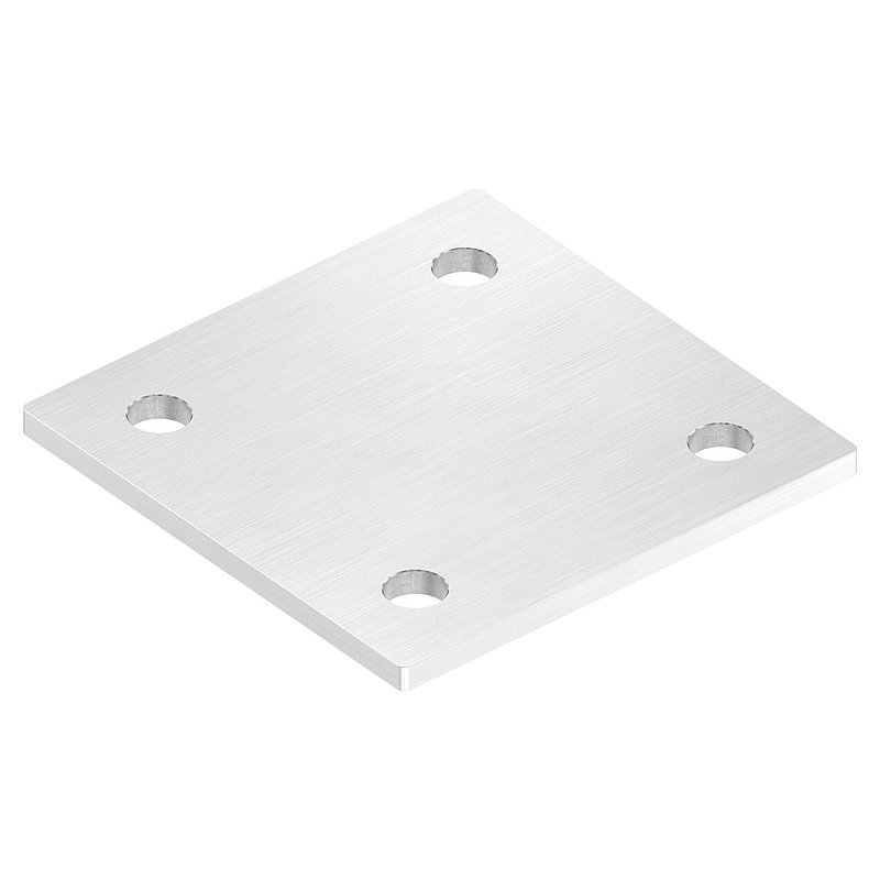 Ankerplatte, 120x120x6mm, mit Längsschliff, V2A