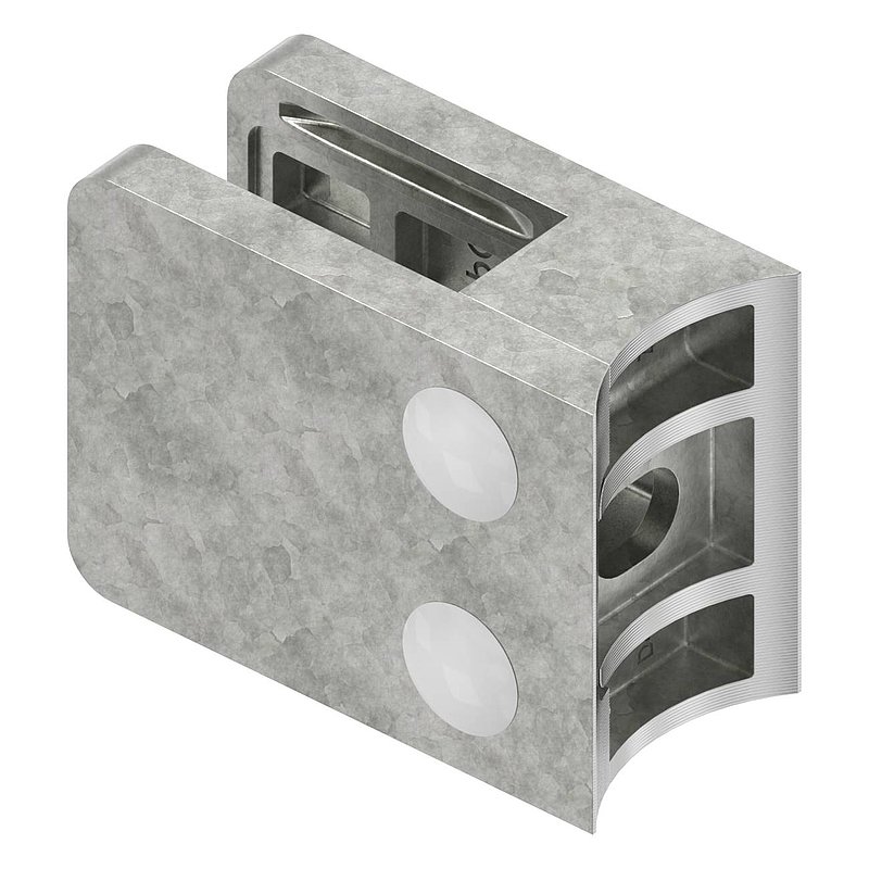 Glasklemme Mod. 36, Anschluss: 42,4mm, in Zink roh