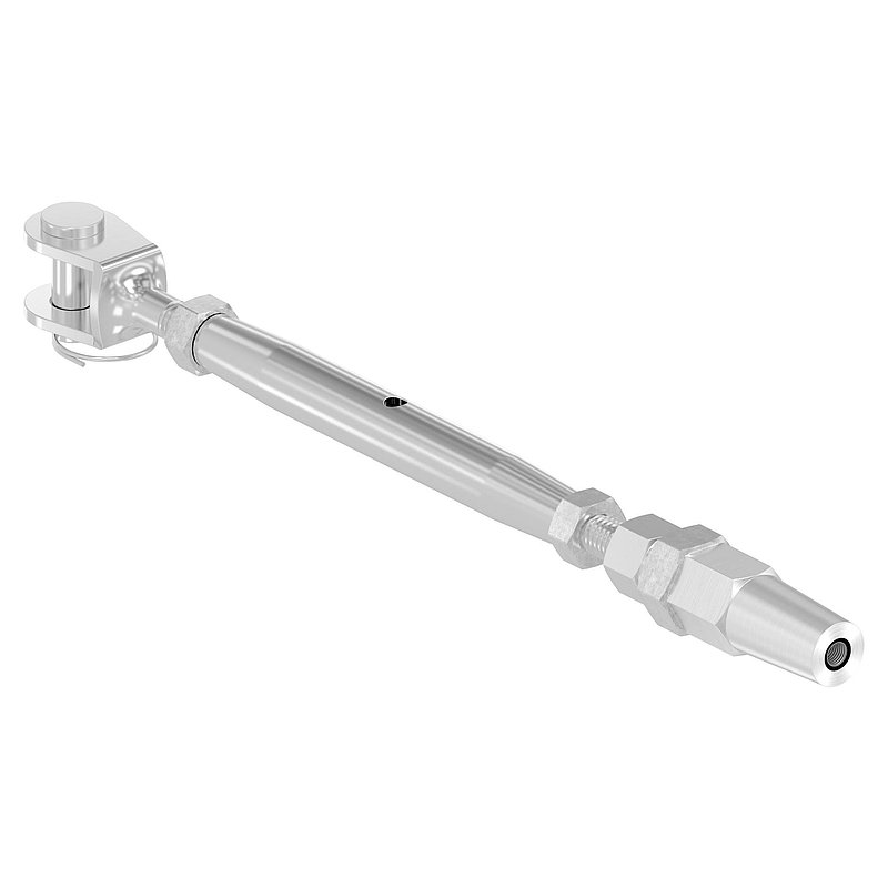 Wantenspanner Gabel zur Selbstmont. Seil 5mm, V4A