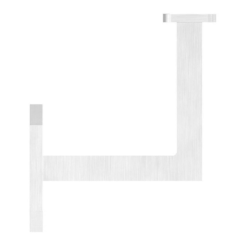 Handrail bracket, square, with straight handrail connection plate (round plate and bracket welded),