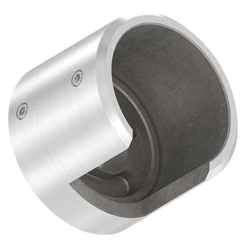Wall mounting for slotted tube 42.4 mm, left, AISI316