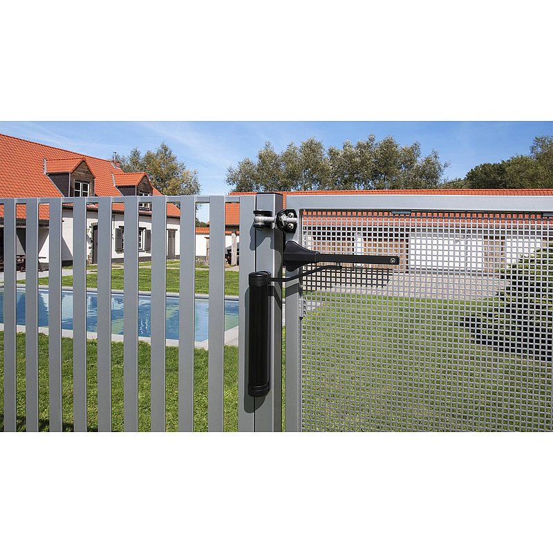 Kompakter und vielseitiger Torschließer, passend für jede Torsituation - LION, schwarz RAL 9005