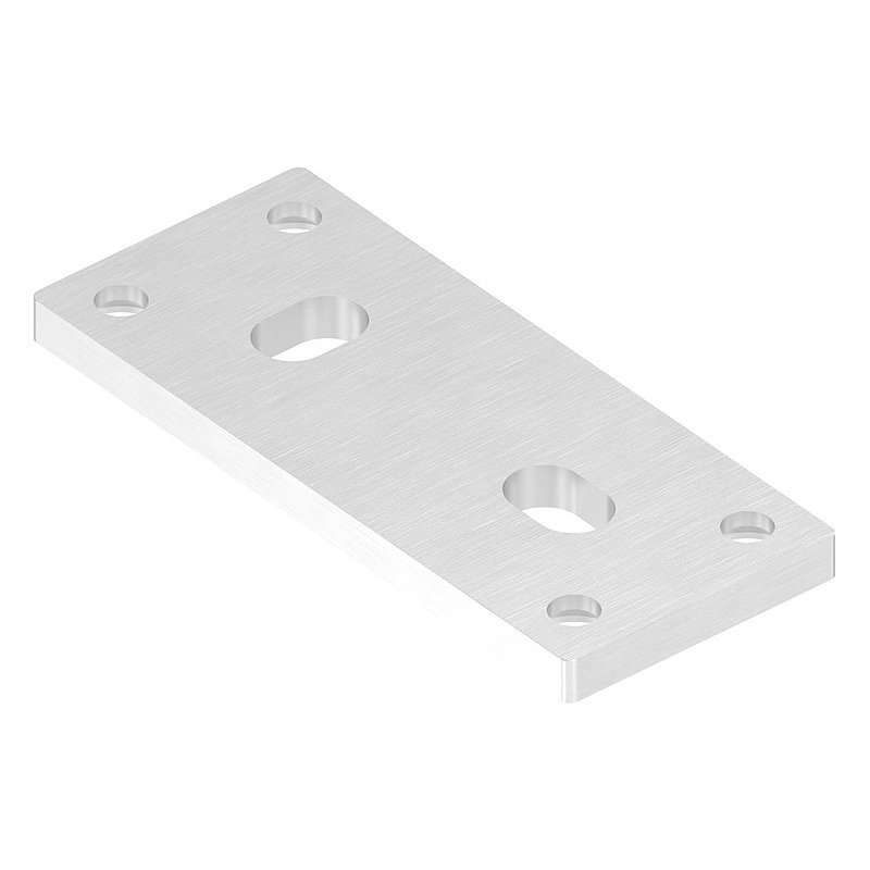 Ankerplatte 130x55x8mm, passend für Spannringe, V2A