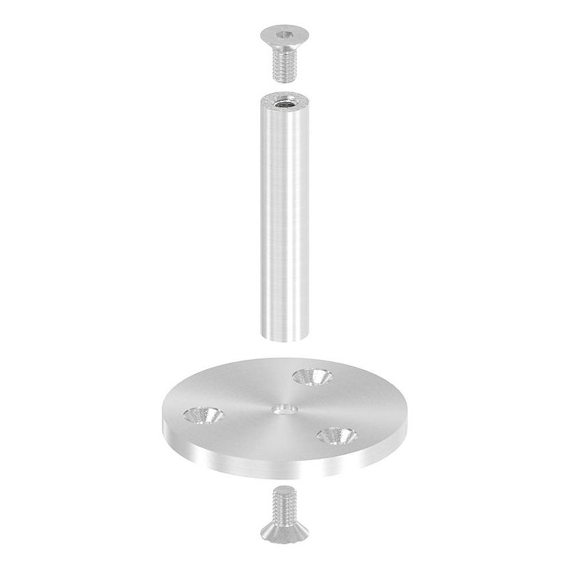 Handrail support without handrail connection plate, AISI304
