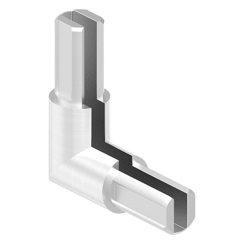 Eckverbinder für rundes Klemmprofil 18x1,25 mm, V2A