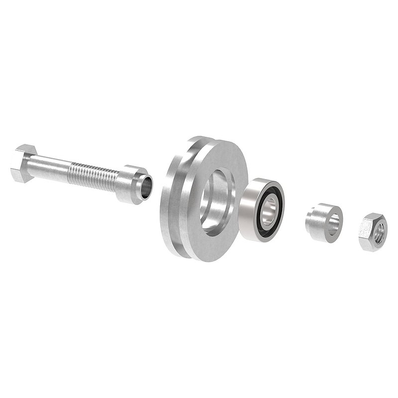 Schiebetorrolle 78mm mit U-Rille 8x8mm