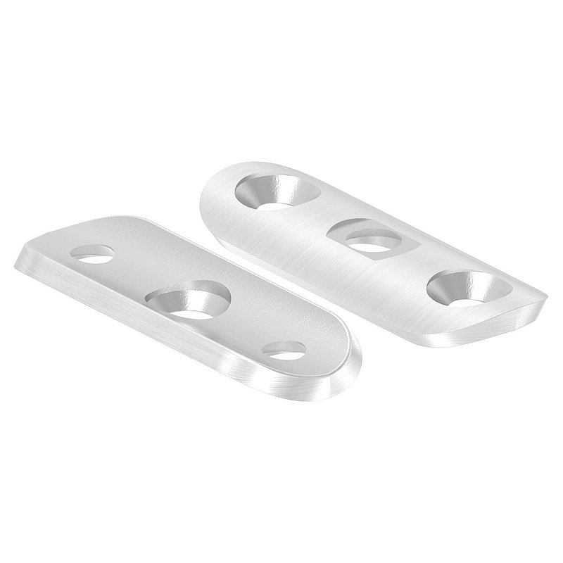 Handlaufanschlussplatte, 33,7mm, Bohrungen gesenkt, V2A