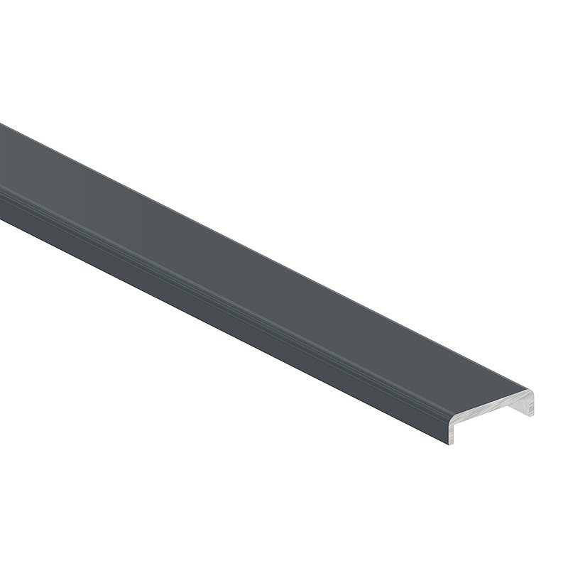 Edge protection EXTRA SLIM, for glass 16.00 - 17.52mm, L: 3000mm, aluminium RAL 7016