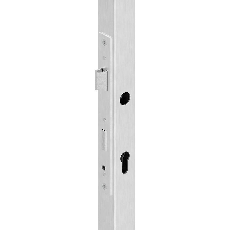 Lock tube incl. lock with 92 mm spacing, 40x40x2.0 smooth, 2000 mm, AISI304