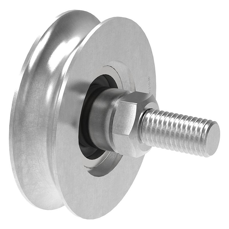 Schiebetorrolle 78mm mit Rundrille 15mm