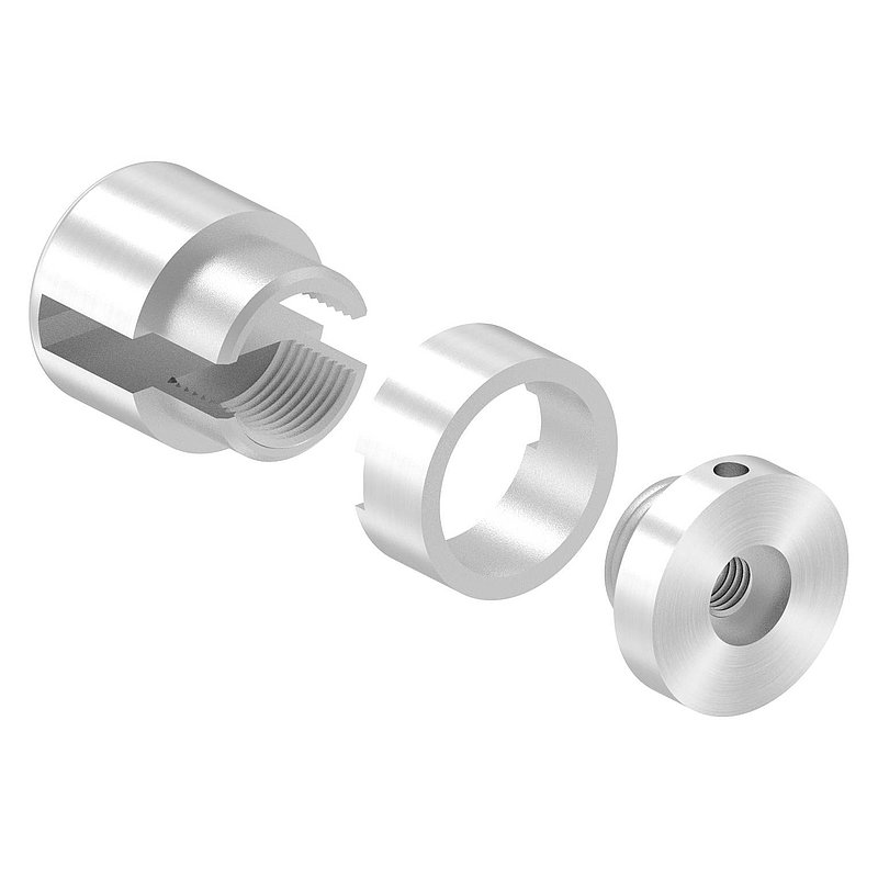 Brenk base holder for flat bars 20x6mm, AISI304
