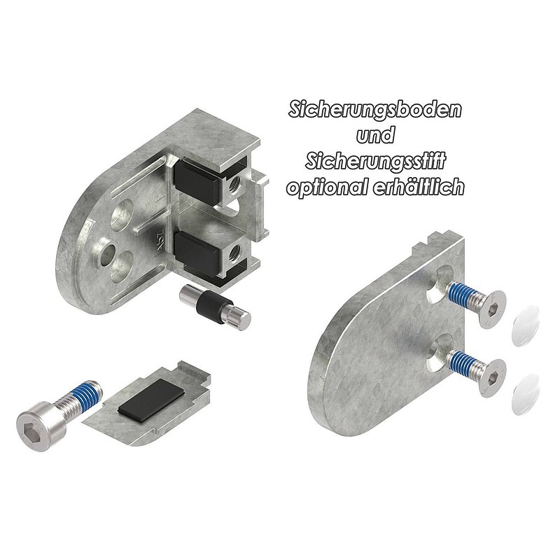 Glass clamp Mod. 38, connection: straight, raw zinc