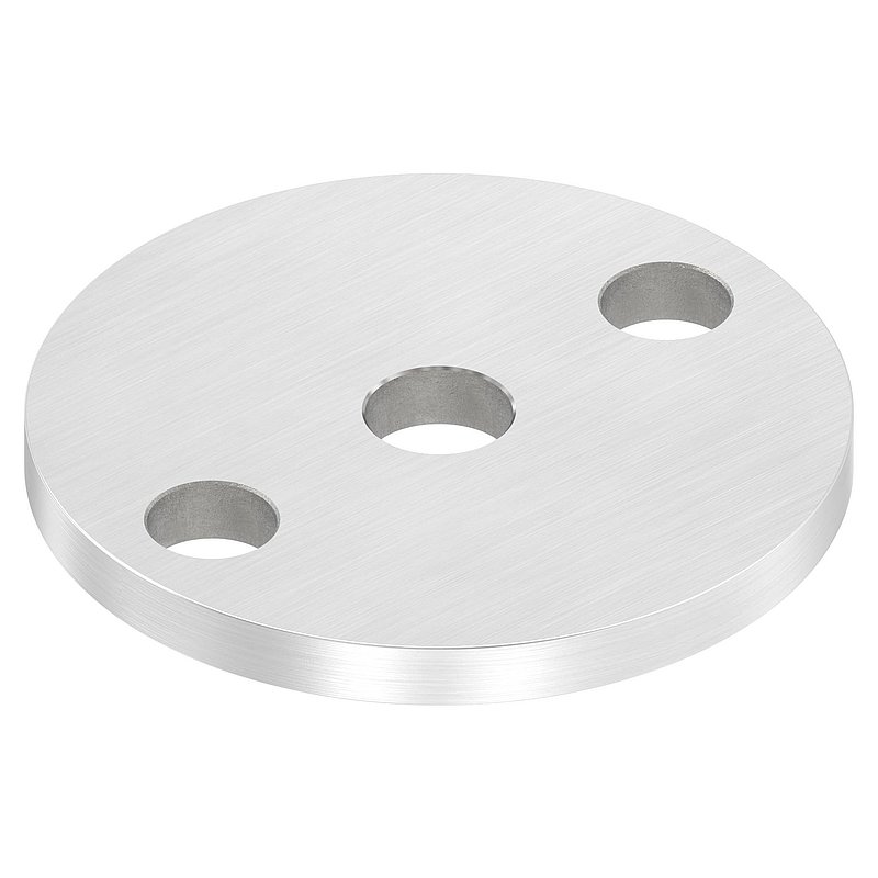 Plaque d'ancrage Ø 70x6mm, avec ponçage longitudinal, V2A