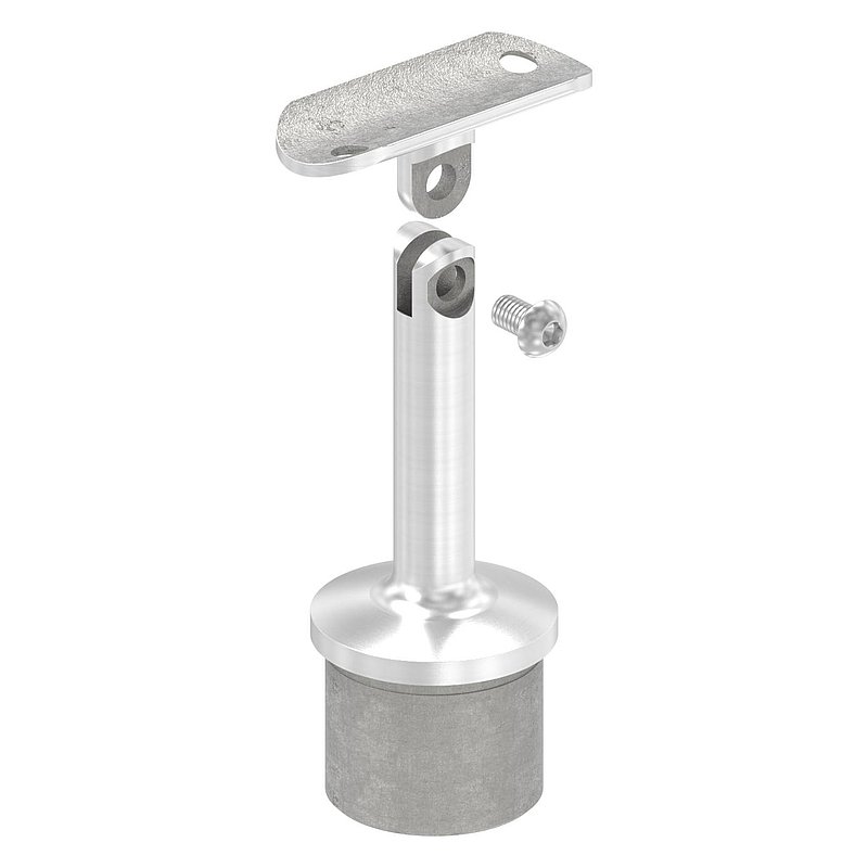 Rohrabschlussstopfen mit Gelenk und Platte, für 42,4x2,5mm, V2A