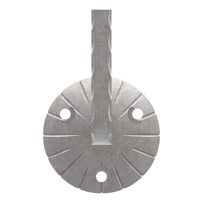 Handlaufträger mit Ronde gewölbt, 70x3mm